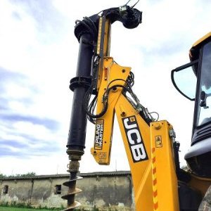 foto als neu JCB 4CX Piling Baggerlader mit bohre 14m